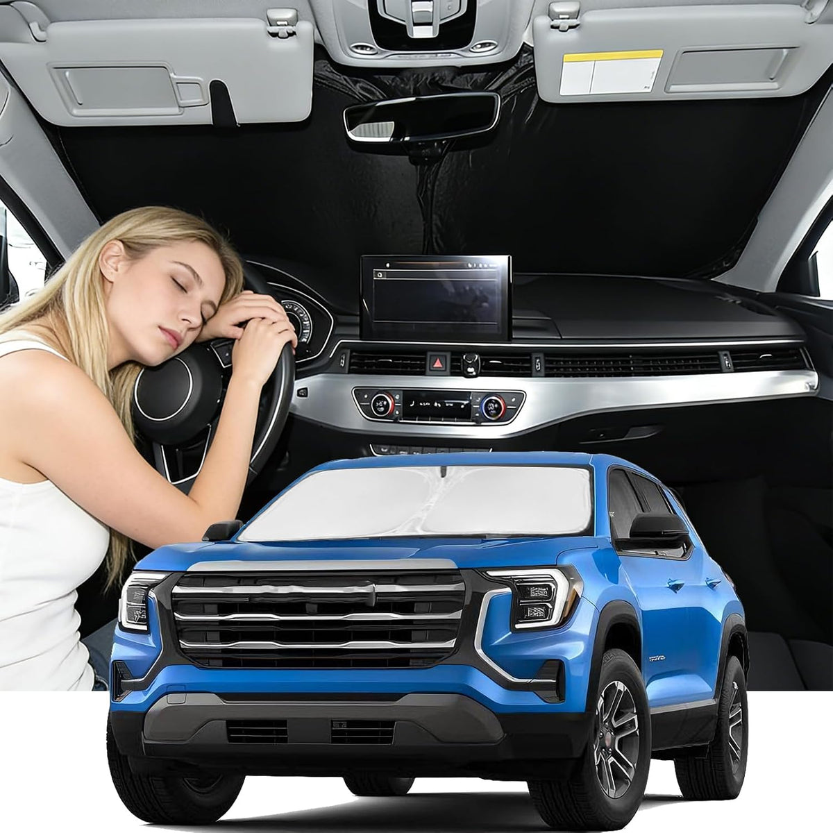 for Toyota Tacoma 2016-2023 2024 2025 2026 Sun Shade Sunshade Windshield Cover - 4 Layers Front Window Shade Custom Fit Tacoma 2Dr 4Dr Pickup Sun Visor 240T Shade Blocks UV Rays Car Accessories - Colors F