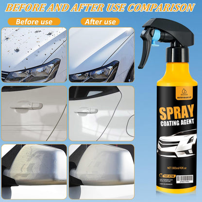 Car Coating Spray Kit, Nano Hydrophobic Ceramic Coating, Easy-to-Spray Auto Paint Protection, Includes Microfiber Cloth for Vehicle Shine & Protection300ml(1sponge+1towel)