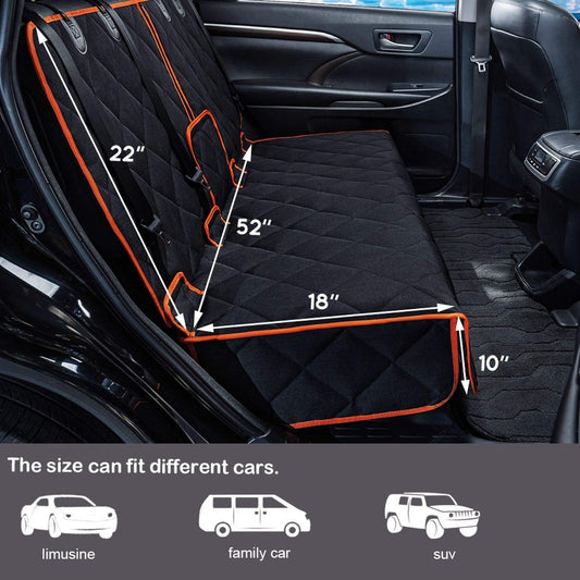 petalage Bench Dog Car Seat Cover for Back Seat Waterproof Seat Covers Durable Scratch Proof Nonslip, Protector for Pet Fur & Mud Washable Backseat Cover for Cars Armrest Compatible