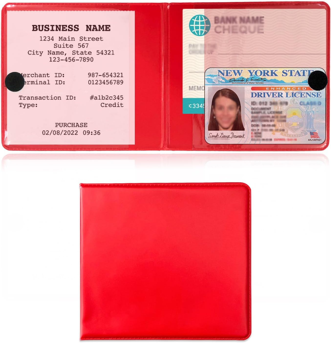 Kewucn 1 PC Car Registration Insurance Holder, Essential Auto Card Glove Box Organizer, Vehicle Interior Accessories Perfect for Most Car, Truck, SUV (10.55''×4.8'', Pink)
