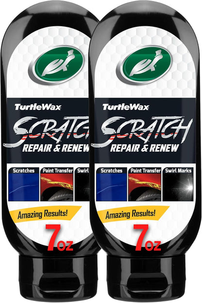 Turtle Wax Scratch Repair and Renew, Car Scratch Remover, Tackles Swirl Marks, Paint Transfer, Headlight Oxidation, Water Spot Remover for Cars, Safe for All Paint Colors, 7oz (Pack of 1)
