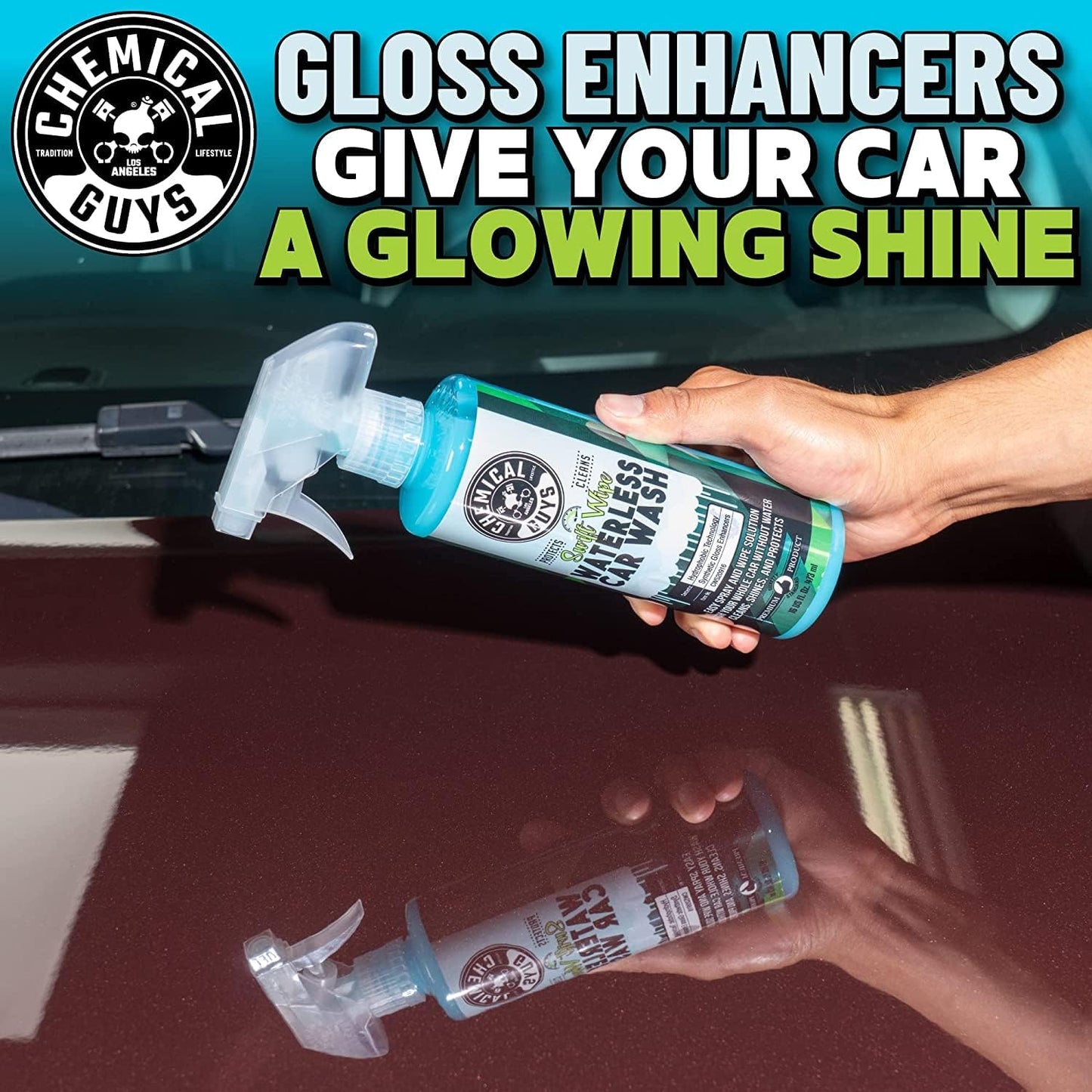 Chemical Guys Swift Wipe Waterless Car Wash Spray – Safe Cleaner for Cars, Trucks, Motorcycles, RVs, Chrome, Paint & Glass – High Gloss Finish – 32 fl oz
