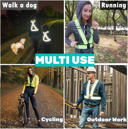 High Visibility Safety Vest(2PACK)|Reflective Running Gear for Walking,Cycling,Construction,Motorcycle|Men,Women (2, XXL-yellow)