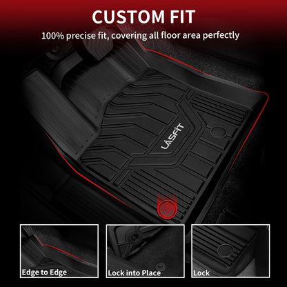 LASFIT Floor Mats Fits for Hyundai Sonata 2020-2026 (Only for FWD & Gas) & Kia K5 2021-2025 (Only for FWD) Custom Fit TPE All Weather Floor Liners Car Mats Accessories, Black