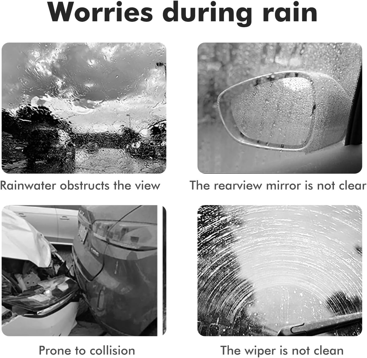 Windshield Rain Repellent - Durable Hydrophobic Coating for Car Windows, Glass & Mirrors, Waterproof Treatment