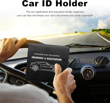 Yourkar 4PCS Car Registration Insurance Holder, Vehicle Glove Box Car Organizer with Magic Tape Closure, Driver License Keeper for Cars, Car Accessories (Big Car, Blue