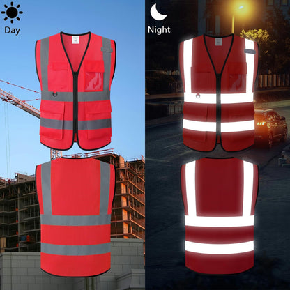 Safety Vest for Men Women Hi Vis Vest with Pockets Mesh High Visibility Vests Meets ANSI/ISEA Standards