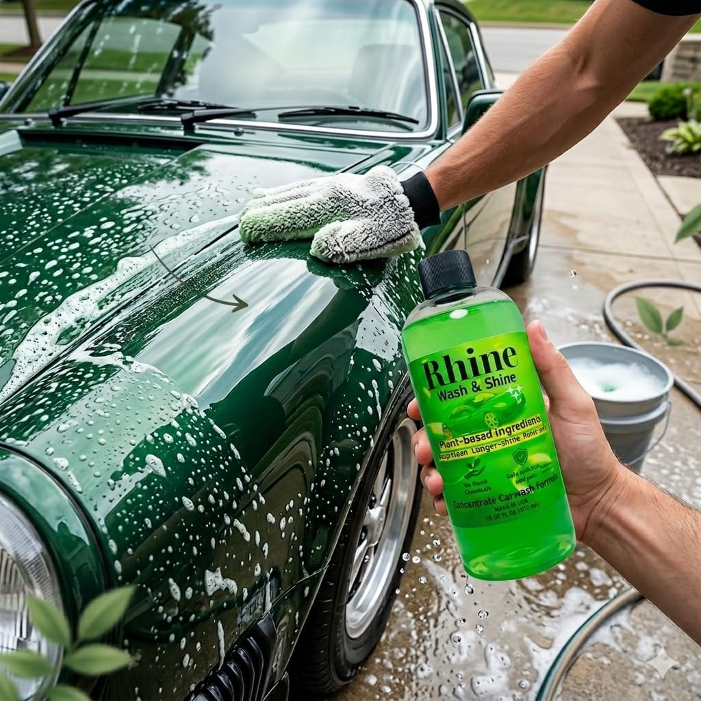 Plant-based Eco-friendly Car Wash Soap, Non-Toxic, Moderate-Foam Concentrated Soap with rinse & no-rinse options