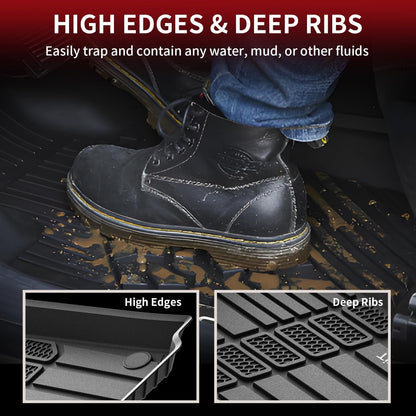 LASFIT Floor Mats for Jeep Grand Cherokee WL 2022-2025 2026 5-Seat (Include 4xe, NOT for L), All Weather TPE Custom Fit Car Mats Floor Liners Cargo Liner Cargo Mat Trunk Mat Black