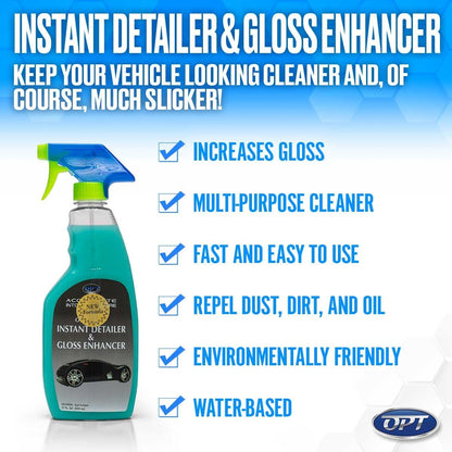 Optimum Instant Detailer and Gloss Enhancer - Auto Detailing Quick Detailer Spray for Gloss and Shine, Safe for Cars, Trucks, Motorcycles, RVs (17 Oz)