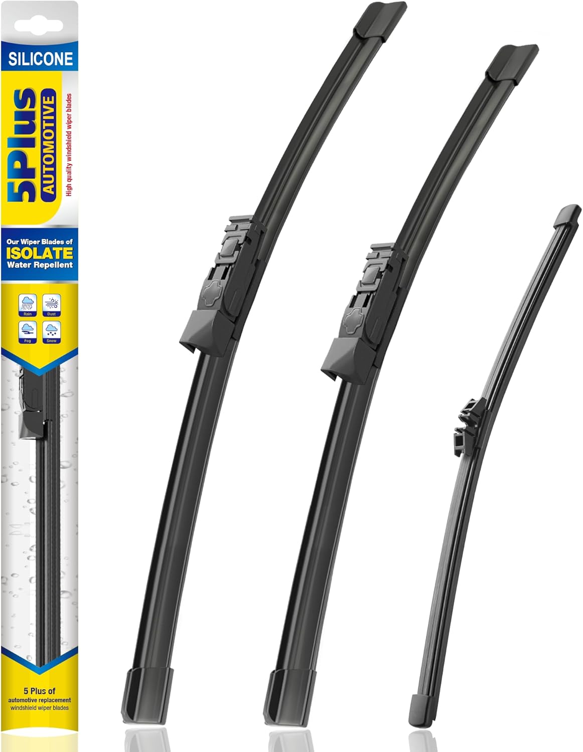 5 PLUS® Silicone Windshield Wipers Replacement for 2007-2014 Ford edge, 2007-2015 Lincoln MKX Wiper Blades(Set of 3),Automotive Replacement Windshield Wiper Blades For My Car-26"/20"/14" - Colors A