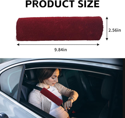 wuyaoyao 2PCS Car Seat Belt Pads Shoulder Cover, Soft Plush Auto Seat Belt Pad for Protecting Neck and Shoulder, Universal Car Shoulder Strap Cushion Protector for Adults Kids Women Men (Blue Gray)
