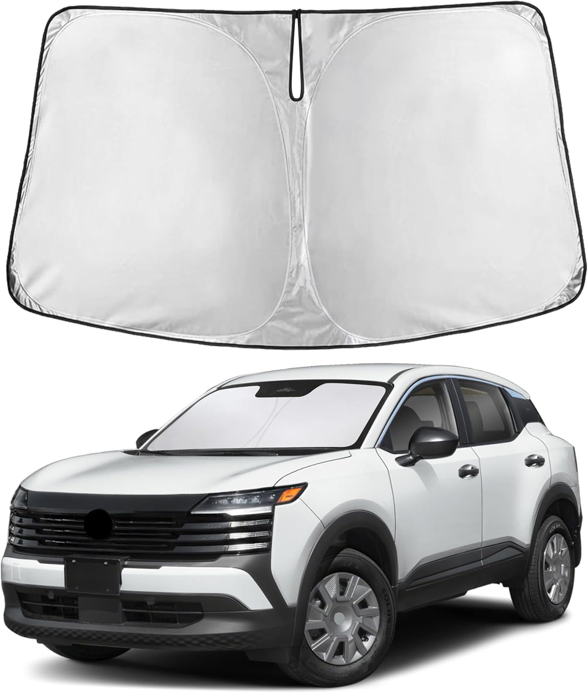 EcoNour Car Windshield Sun Shade | 2025 Upgraded Innovative No-Light-Pass Technology for Maximum Coverage | Foldable Sun Shade Keeps Your Vehicle Cool | Must-Have Car Accessories | Small (59" x 29") - Colors I