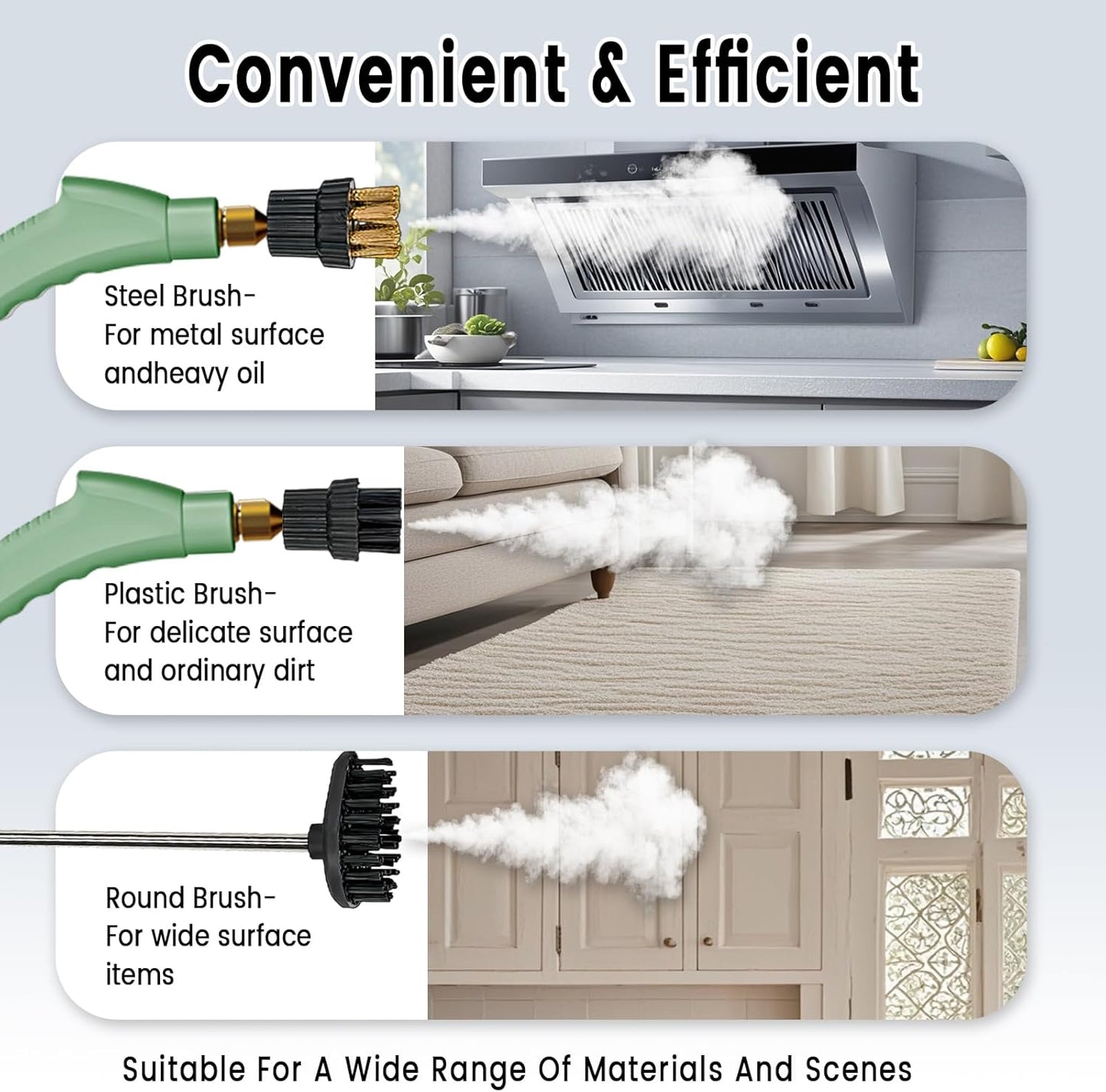 2500W Handheld Steam Cleaner,Portable Car Steamer For Auto Detailing,High-Temperature and Pressure Steam Cleaner For Home, Steam Cleaning Machine for Furniture,Kitchen,Grout,Floor,Tile (Gray)