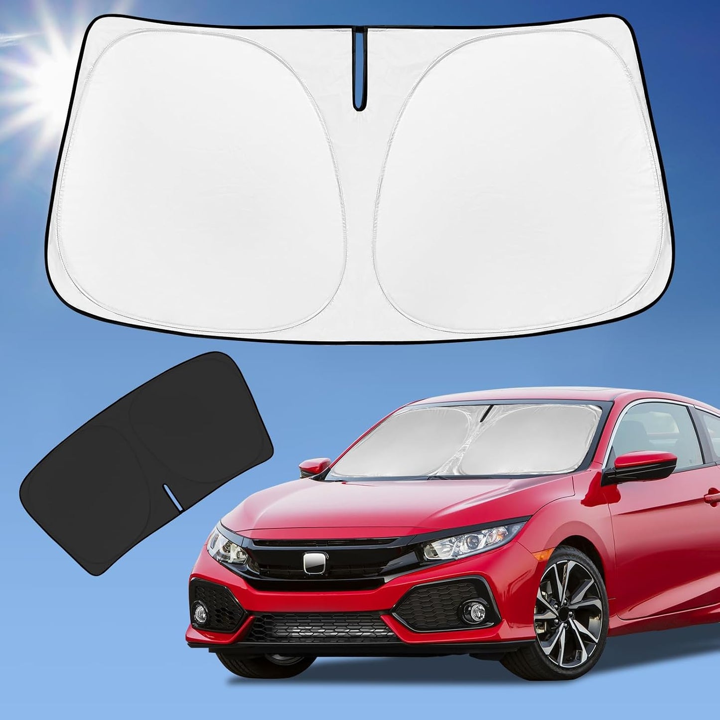 for Toyota Tacoma 2016-2023 2024 2025 2026 Sun Shade Sunshade Windshield Cover - 4 Layers Front Window Shade Custom Fit Tacoma 2Dr 4Dr Pickup Sun Visor 240T Shade Blocks UV Rays Car Accessories - Colors B