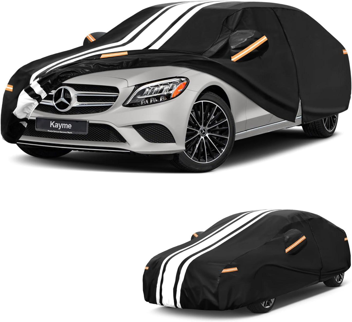 Kayme Heavy Duty Car Cover Custom Fit for BMW 3 Series 320i 325i 328i 330i 335i (1982-2026), Outdoor Full Exterior Cover with Tape and Towel, Rain Snow Sun UV Protection. - Colors A