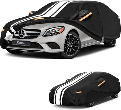 Kayme Heavy Duty Car Cover Custom Fit for BMW 3 Series 320i 325i 328i 330i 335i (1982-2026), Outdoor Full Exterior Cover with Tape and Towel, Rain Snow Sun UV Protection. - Colors A