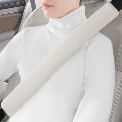 LACDL Extra Long Seatbelt Cover Super Soft Furry for Adults Kids Women & Men, Thick Plush Full Car Seat Belt Strap Cushion, Fluffy Shoulder Pad Protector, Auto Interior Accessories, 1pc, Black, 15.5in