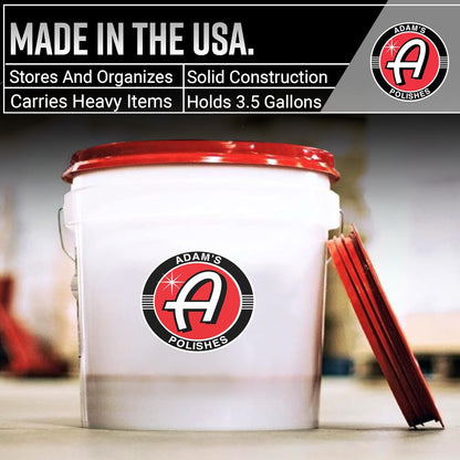 Adam's Polishes Car Wash Bucket (5 Gallon Bucket + Grit Guard + Gamma Seal Lid), Perfect Car Tool for Washing & Garage Storage, Stores Car Wash Soap, Foam Cannon, Foam Gun, Microfiber Towels & More