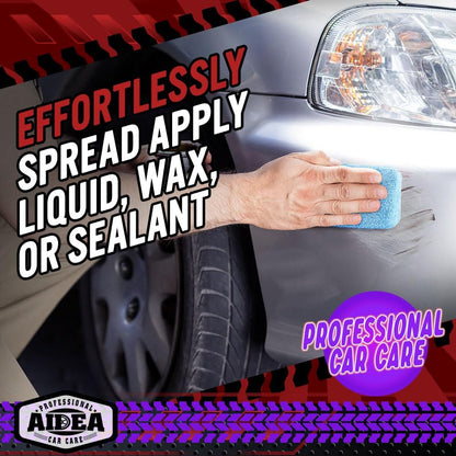 AIDEA Microfiber Applicator Pad-8Pack, Car Wash Sponge, Premium Microfiber Sponge and Cleaning Pads, Perfect for Effortless Wax, Sealant, and Conditioner Application, Car Detailing Supplies, Blue