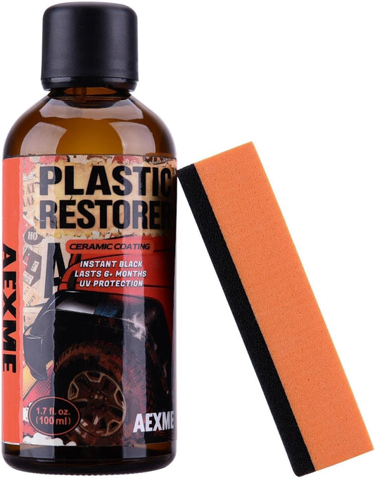 Car Plastic Restorer - Ceramic Crystal Coating Technology, Quickly Repair Fading Bumpers, Plastic and Rubber, Back to Black Shine，Black Trim Restorer with Effects Lasting up to 6 Months