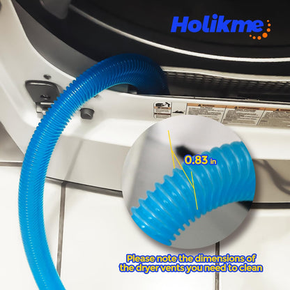 Holikme Dryer Vent Cleaner Kit Dryer Lint Vacuum Attachment Brush, Lint Remover, Dryer Vent Vacuum Hose Replacement Parts,Duct Cleaning,Blue
