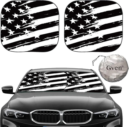 Gven Windshield Sun Shade 2pcs with Bonus Pink Car Sunshade for Front Window Shades 2025 Technology Reflect UV and Heat Sun Visor Automotive Accessories Interior Sun Protection (Pink Leopard, M)
