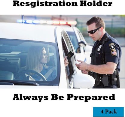 W4W Auto Registration Insurance & ID Card Holder - 4 PACK - Perfect for any Car, Truck, Motorcycle, Trailer or Boat - Strong Closure, Men & Women
