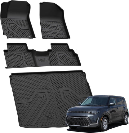 LASFIT Floor Mats Fits for Hyundai Sonata 2020-2026 (Only for FWD & Gas) & Kia K5 2021-2025 (Only for FWD) Custom Fit TPE All Weather Floor Liners Car Mats Accessories, Black
