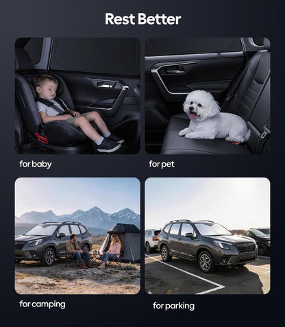 Wigoo 2026 Upgrade 8PCS Full Set Window Sunshade for Toyota 4Runner 2010-2024 [7-Layer Cooler & Blacker, Ice-Crystal Tech] with Windshield for Sun Block, Baby, Camping, Privacy Napping, Relax