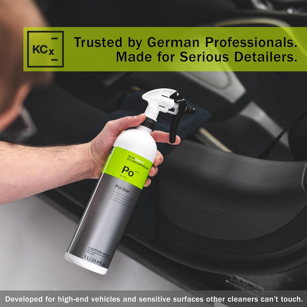 KOCHCHEMIE - Pol Star - Textile, Leather & Suede Cleaner; Natural Cleaner, Protection Formula; No Water Marks (1 Liter)