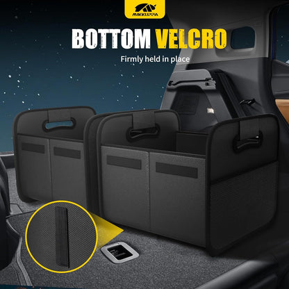 MIKKUPPA Car Trunk Organizer - 70L Collapsible Trunk Organizer for Groceries, Car Storage Organizers for SUV Auto Truck Van with Non Slip Bottom (Black)
