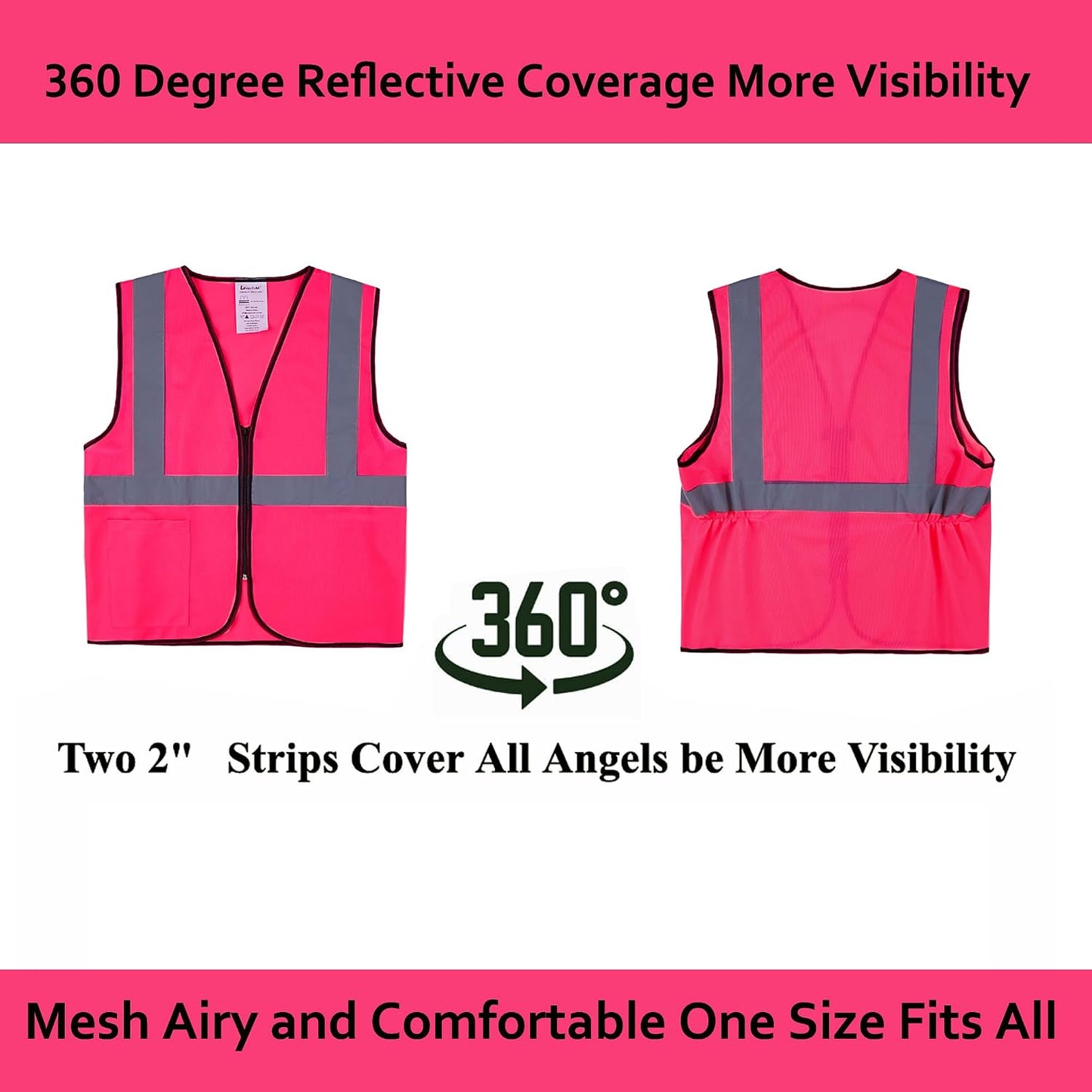 Safety Vests 10 Pack - Yellow Reflective High Visibility Construction ANSI Class 2 Work Vest for Men,Woman,Hi Vis Vest Mesh and Neon Silver Strip
