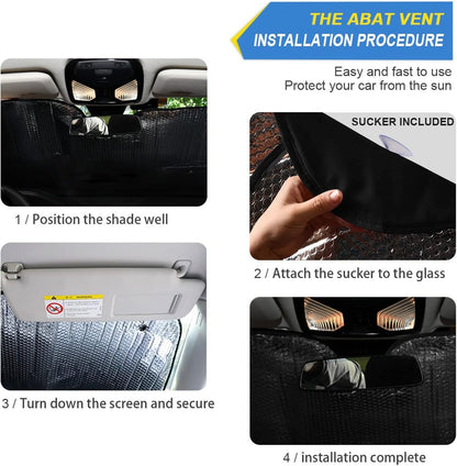 Black Leopard Car Windshield Sun Shade Animal Skin Print Foldable UV Ray Sun Visor Protector Sunshade to Keep Your Vehicle Cool (51" x 27.6")