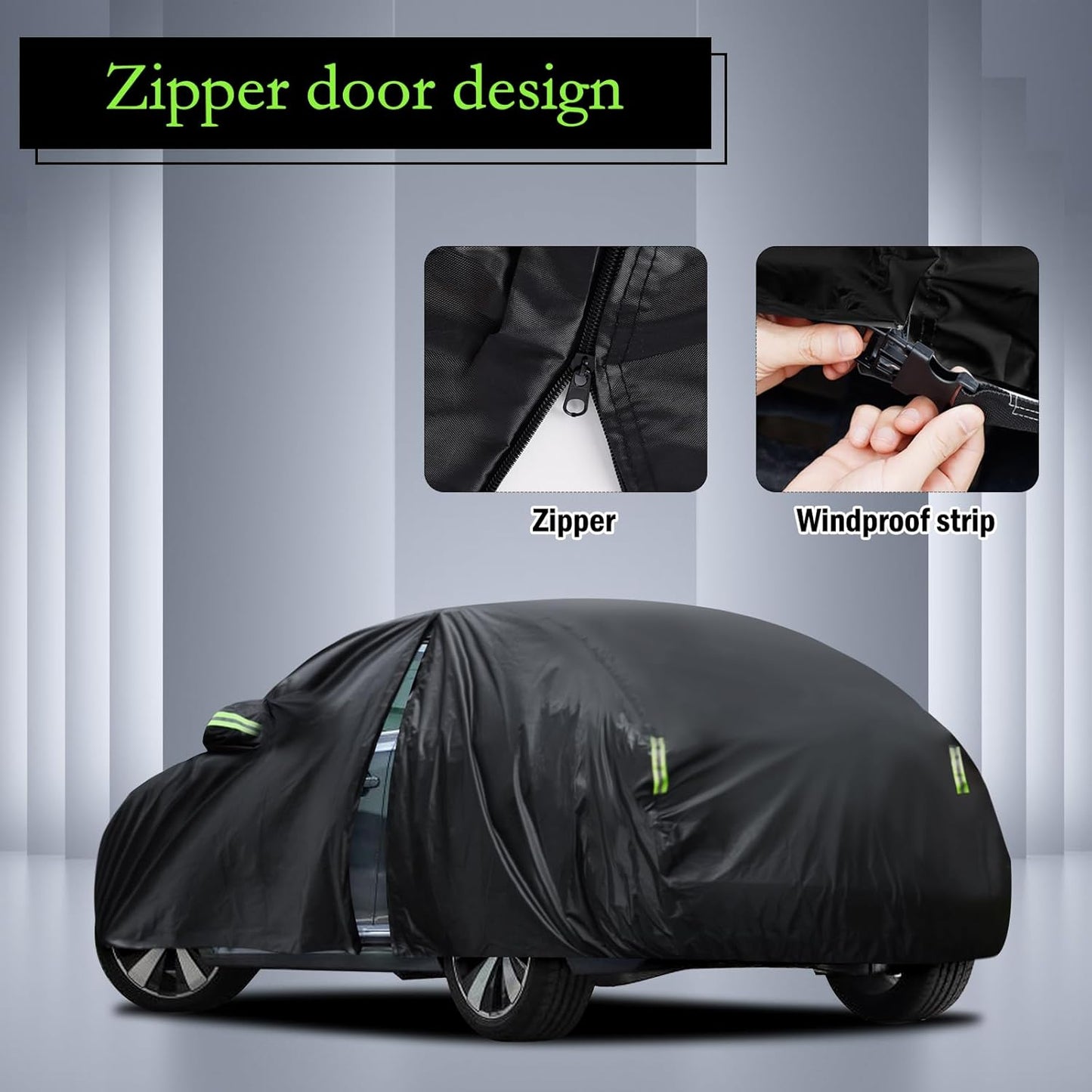 Car Cover Custom Fit for Toyota Corolla 2000-2025, Honda Civic 1991-2025, Waterproof All Weather Full Exterior Cover Rain Sun Protector Car Cover with Door Zipper