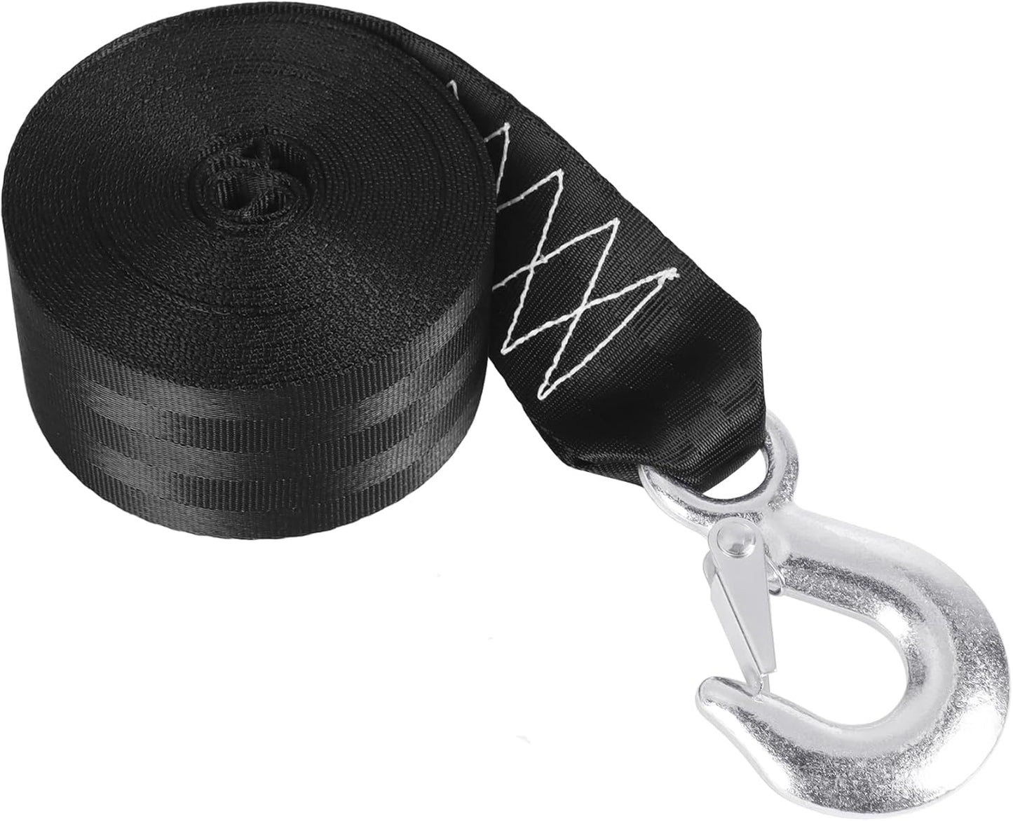 Tow Strap with Hooks, 2" x 20ft Heavy Duty Recovery Strap 15000 lbs Capacity Towing Straps for Car Truck Boat ATV Roadside Emergency