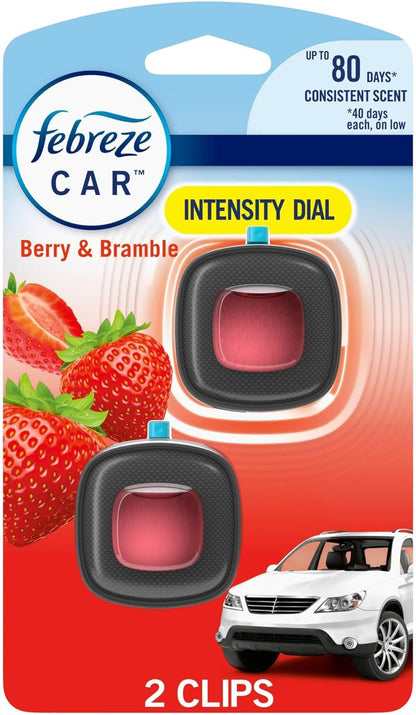 Febreze Car Air Freshener Vent Clip Platinum Ice Scent, .07 oz. Car Vent Clip, Pack of 4