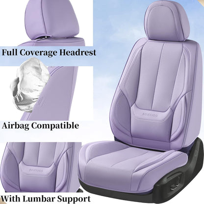 Coverado Seat Covers Full Set, Black Seat Covers for Cars 5 Seats, Car Seat Protector, Waterproof Nappa Leather Car Seat Cushion, Front and Rear Car Seat Cover Fit for Most Sedans SUV Pick-up Truck - Colors A