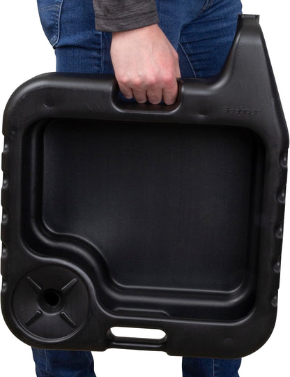 Scepter AMKIT01 15.5 Quart Oil Drain Pan with Pour Spout and 18-Inch Mechanics Funnel Kit for Automotive Fluids Including Engine Oil, Anti-Freeze, Transmission Fluid and More, Black
