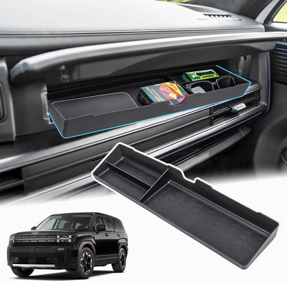 Glove Box Divider Organizer Compatible with 2024 2025 2026 Hyundai Santa Fe Insert Divider Tray ABS Secondary Storage Interior Accessories