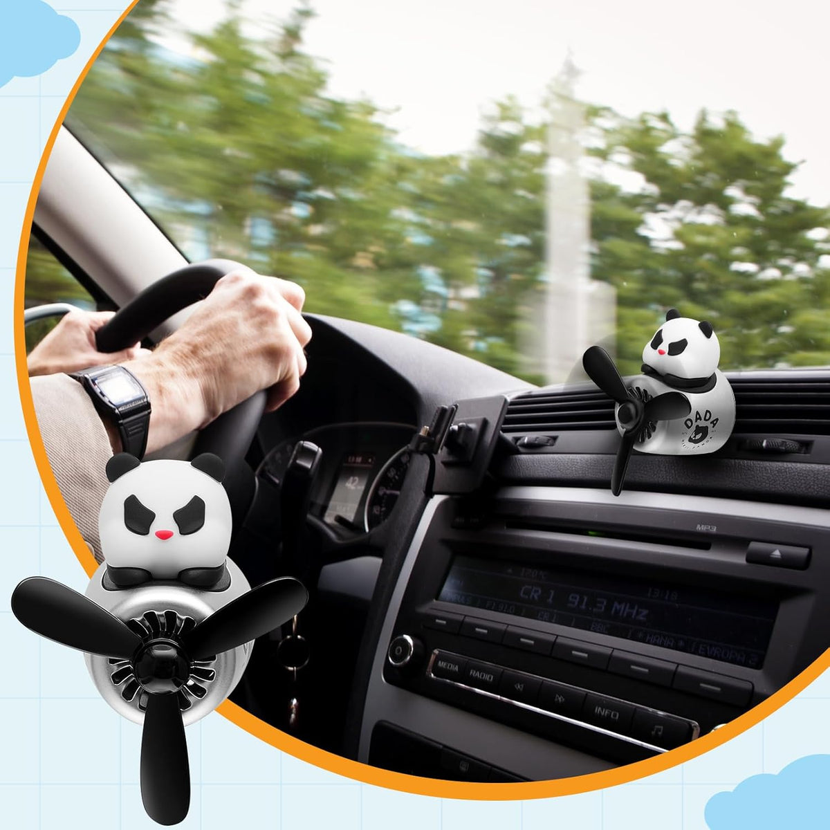 Tallew Car Air Freshener Cute Duck Car Vent Clip Diffuser with Rotating Propeller Outlet Vent 2.5" x 2.4" x 2.1" Easy to Install Included 2 Scents Aroma Tablets Aromatherapy Ornament Auto Accessories
