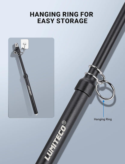 LUMITECO 12'' Dual Head Tire Pressure Gauge, Heavy Duty Truck Tire Gauge Range 10-150PSI 1-10Bar for Tire Pressure Checker, Straight-On Tire Air Gauge Extended Tube for Semi Truck, RV, Car, Motorcycle
