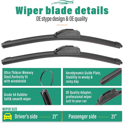 26" 16" 11" Windshield Wiper Blades Replacement for Chevrolet Chevy Trax 2024 2025 2026 Premium All Weather Front Rear Wipers Set - OEM Quality (Pack of 3) - Colors D
