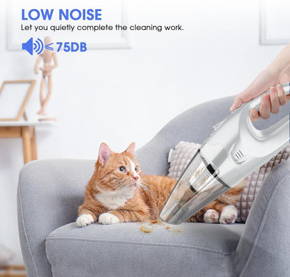 YOOHI Handheld Vacuum Cordless Rechargeable – 6000Pa Mini Hand Held Vacuum, LED Light, 20–25 Mins Runtime, USB Charging, 500ML Cup – Lightweight Small Vacuum Cleaner Cordless for Car/Office/Home
