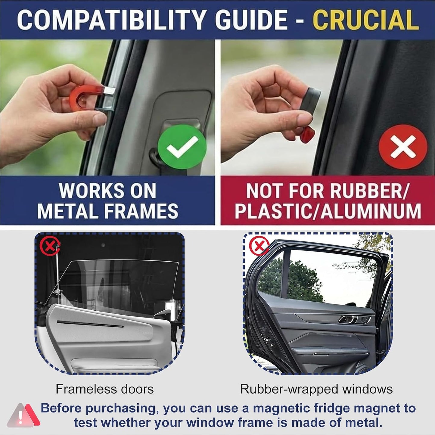 XCBYT Car Window Shades - 4 Pcs Car Privacy Curtains - 100% Block Light Car Window Covers - Magnetic Side Window Sun Shade Keeps Cooler for Breastfeeding, Taking a nap, Changing Clothes, Camping