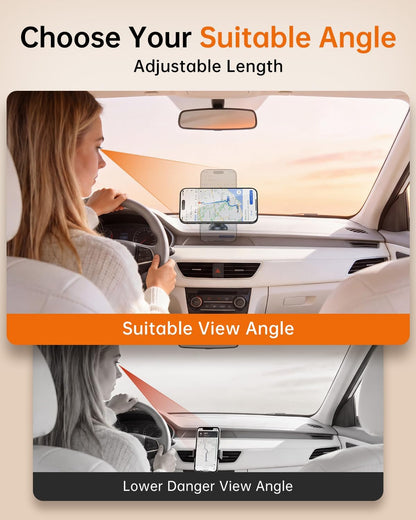 SYNCWIRE MagSafe Car Mount, Magnetic Car Phone Holder for Car Dashboard, 360° Rotating Strong Magnet Phone Mount with 3M VHB Adhesive, Compatible with iPhone 17/16/15/14/13/12 & MagSafe Cases