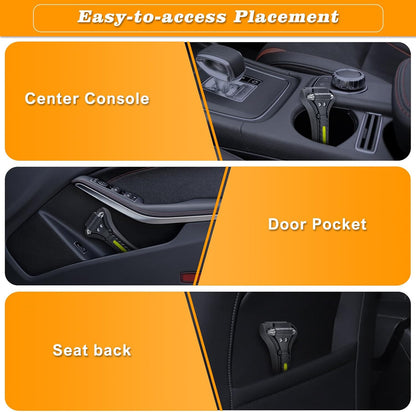 THINKWORK Car Safety Hammer, 3-in-1 Emergency Escape Tool with One Second Window Breaker and Seat Belt Cutter, Safety Emergency Car Escape Tool for Car, Office, Home, Black