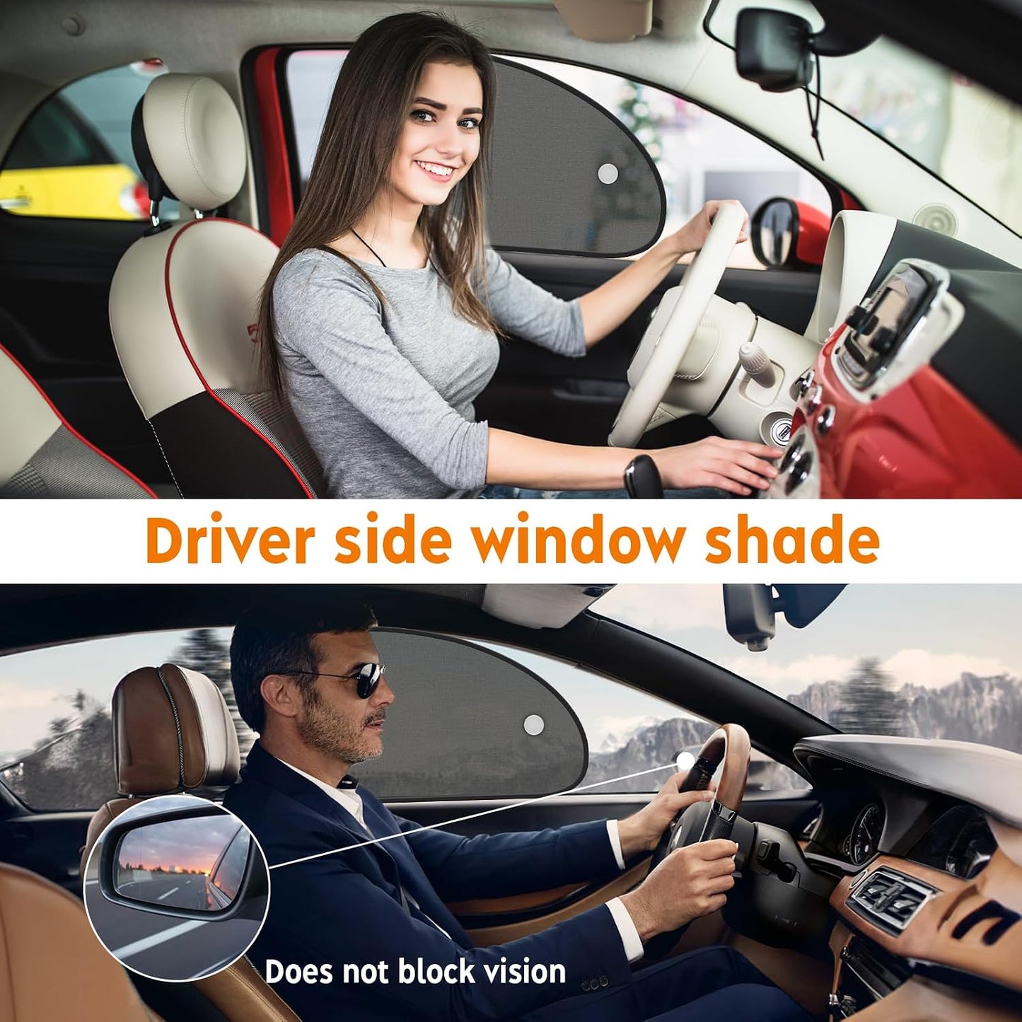 2026 New Upgrade Car Window Shades for Side Window 25"X15"(2 Pack),Car Window Shade for Baby Suction Cup,Sun Shade Side Window Can Blocks 99.98% UVR