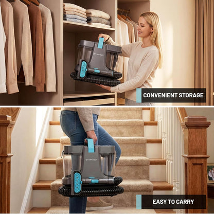 Starrybot Portable Carpet Cleaner Machine with Steam and Heating Techology,18Kpa Powerful Suction with Versatile Tools for Pets, Couch,Spot Cleaner for Stairs/Furniture/Rug(Gray)(AC0205)