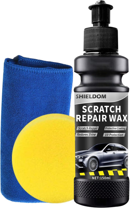 SHIELDOM Scratch Remover Car Scratches Removal Wax Vehicles Scuff & Swirl Polishing & Waxing Kits with Buffer Pad & Towel, Rubbing Compound for Automobile Paint Repair -5oz